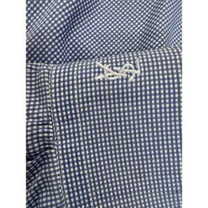 YSL Yves Saint Laurent Shirt Blue Check Italy 90s Preppy Mens L 16.5
